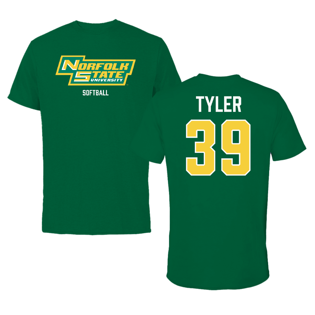 Norfolk State University Softball Green Performance Tee - #39 Brierra Tyler