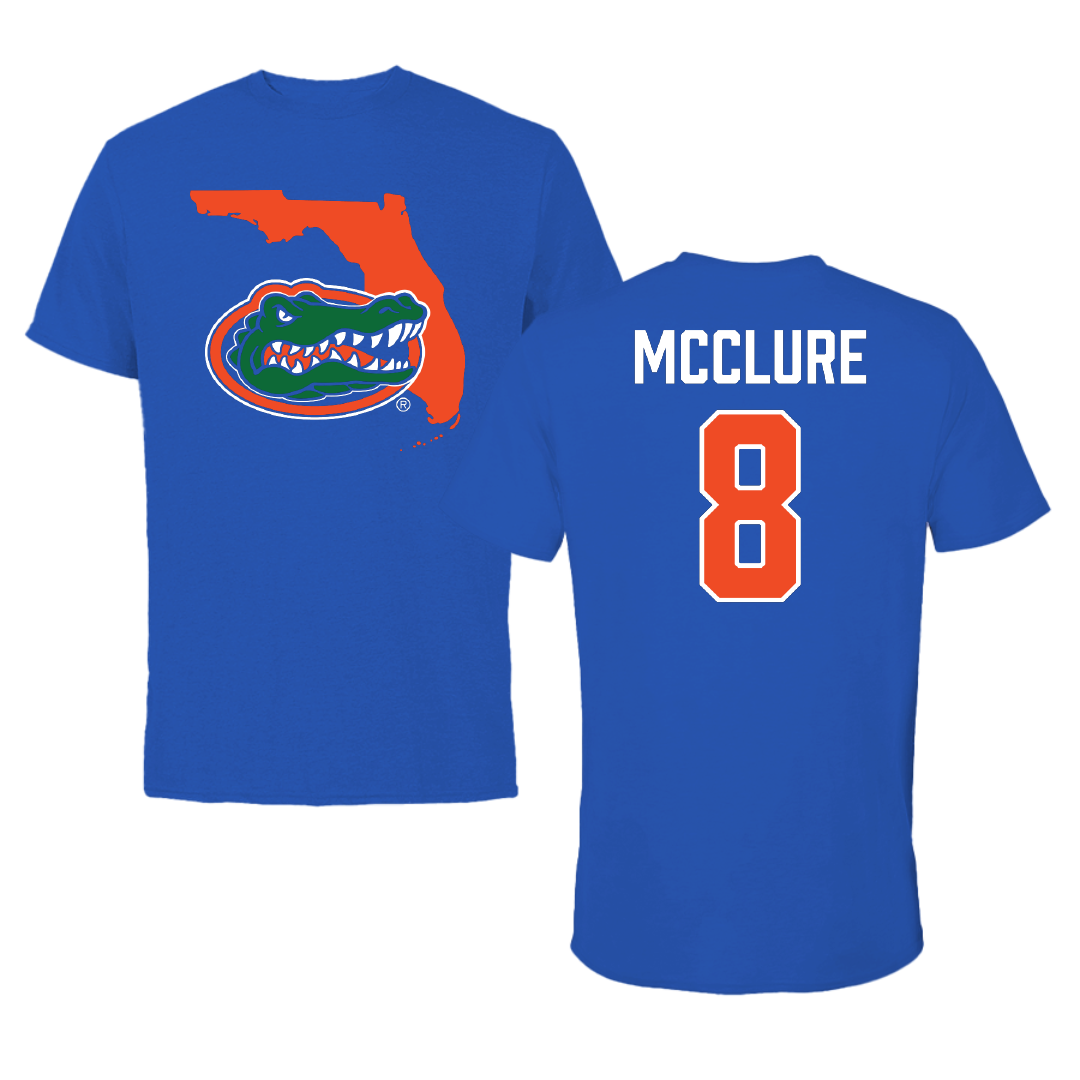 University of Florida Soccer Blue State Tee - #8 Charlotte McClure
