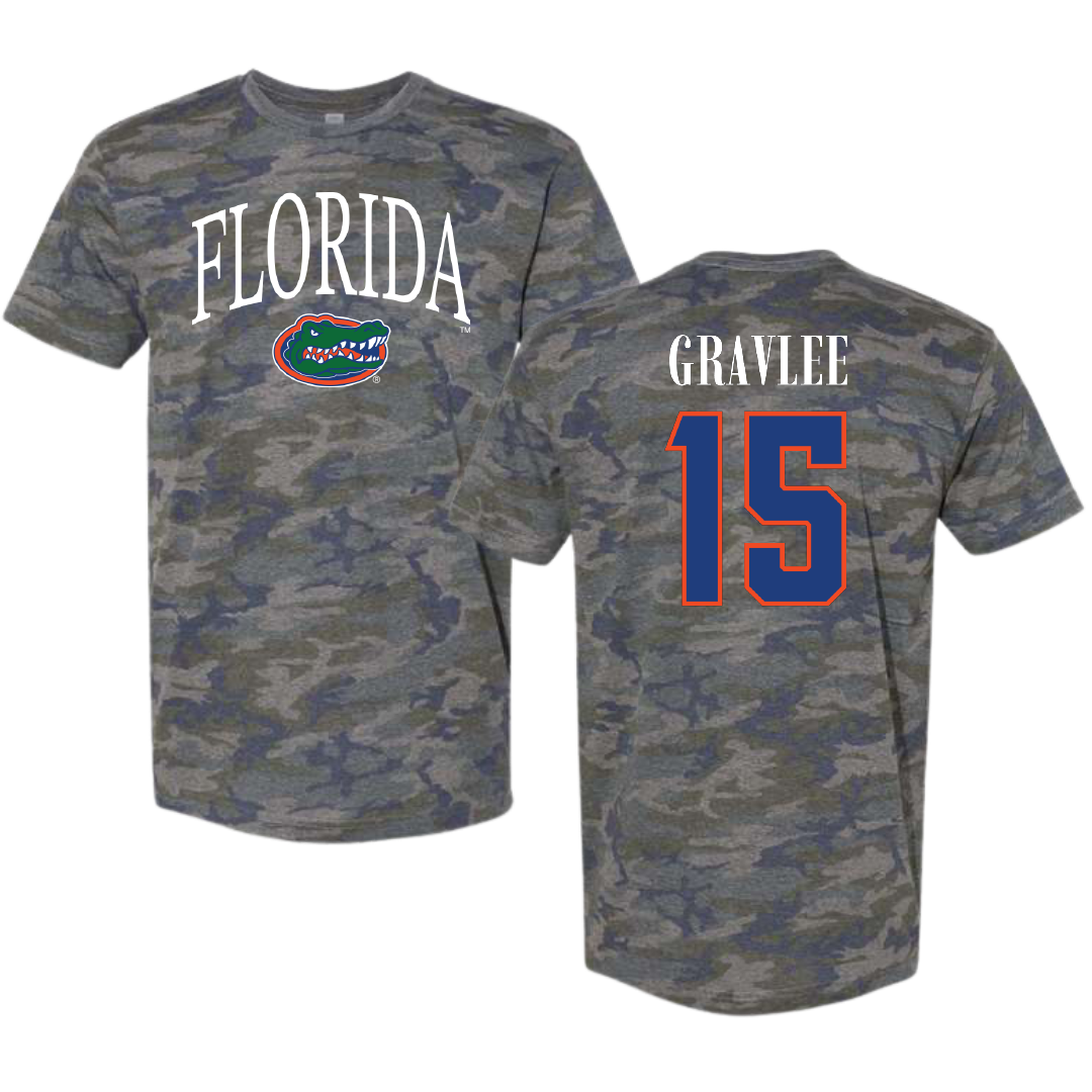 University of Florida Volleyball Vintage Camo Tee - #15 Madi Gravlee