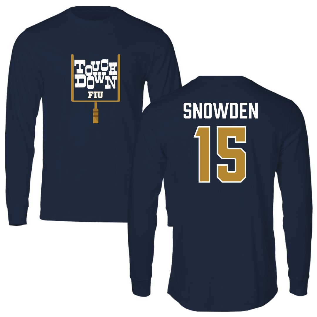 Florida International University Football Navy Touchdown Performance Long Sleeve - #15 TJ Snowden