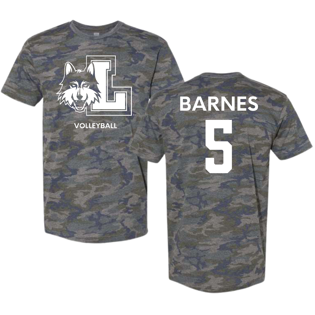 Loyola University-Chicago Volleyball (W) Vintage Camo Tee - #5 Addie Barnes