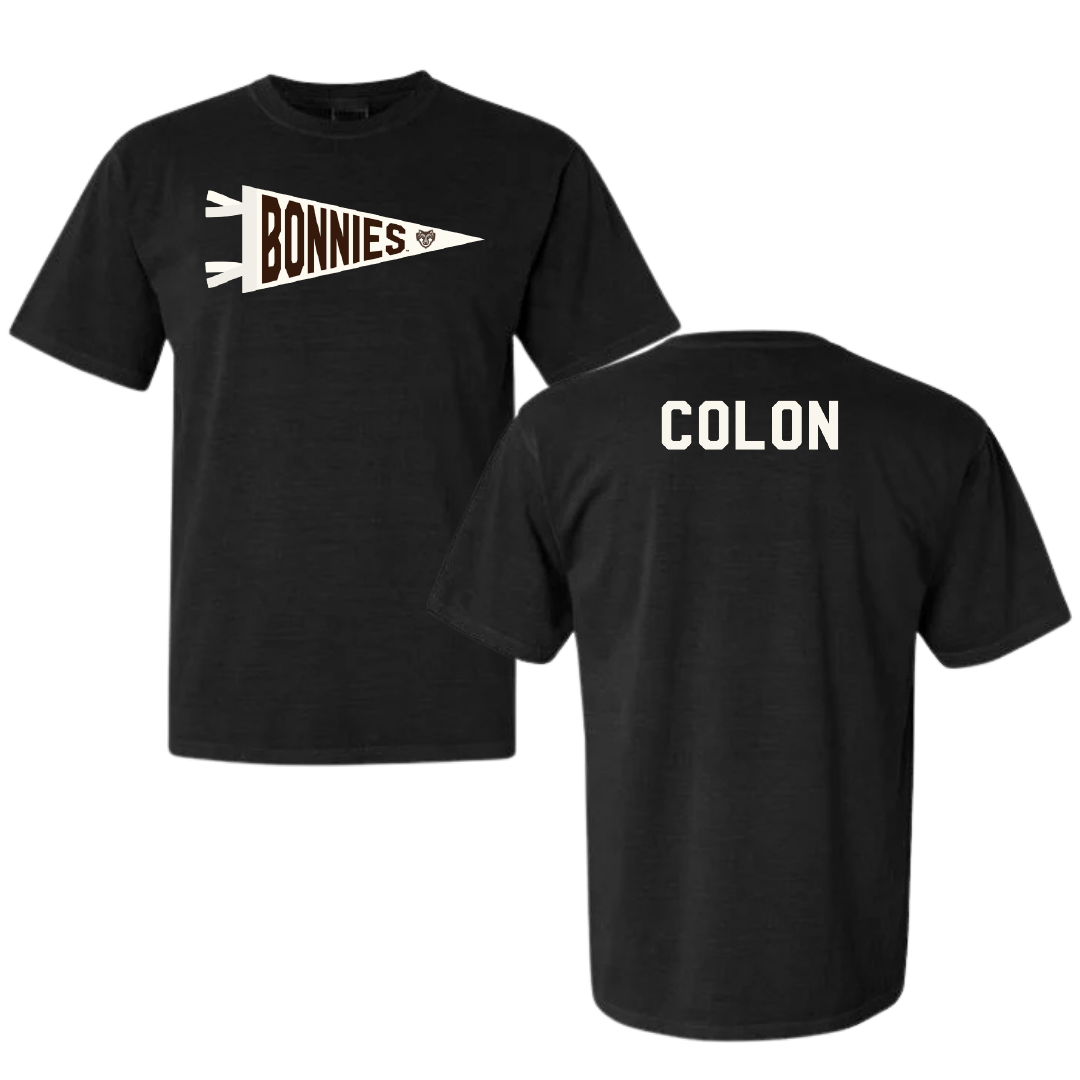 St. Bonaventure University Swimming & Diving Black Pennant Comfort Colors Tee - Daciana Colon