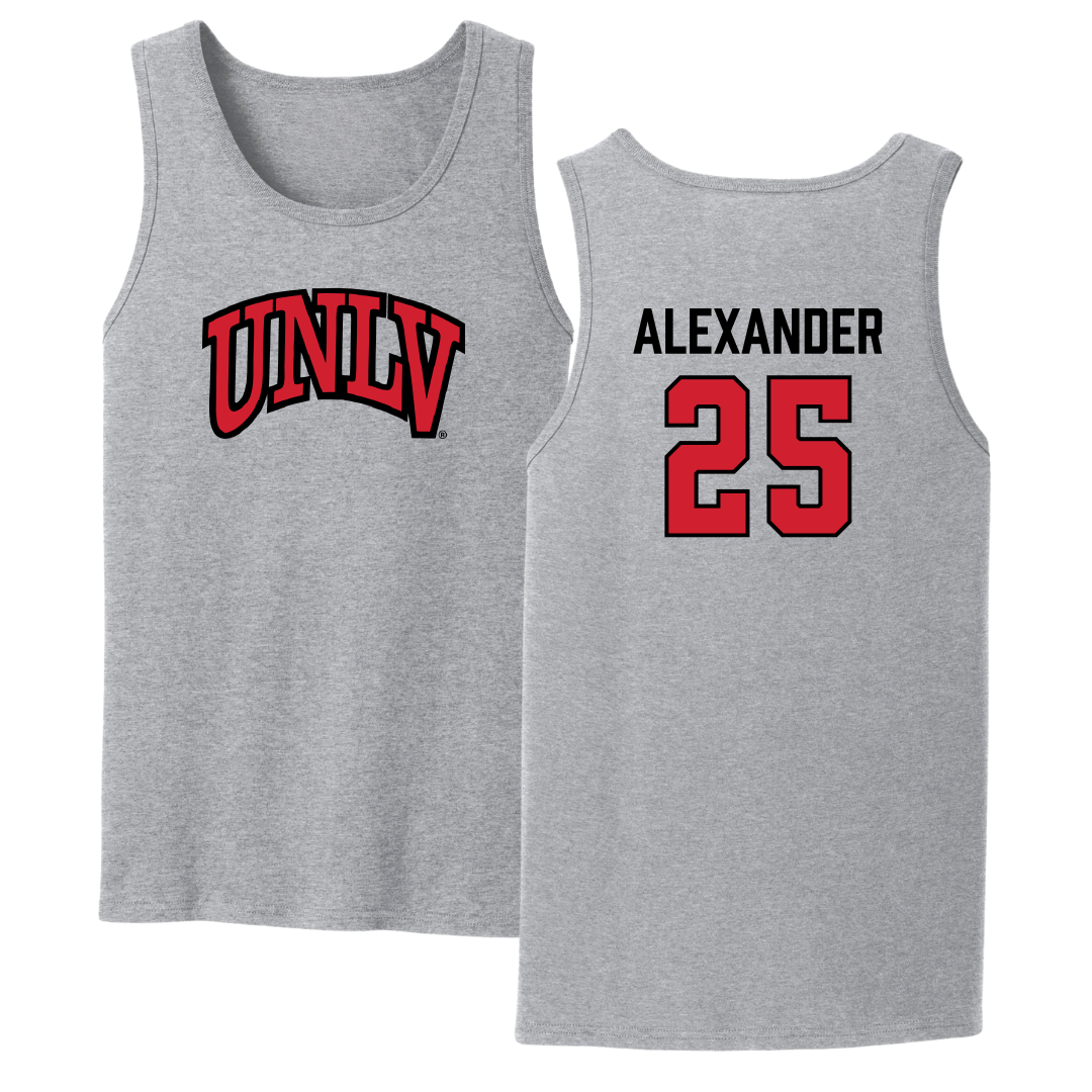 University of Nevada-Las Vegas Basketball Sport Gray Tank Top - #25 Aaliyah Alexander