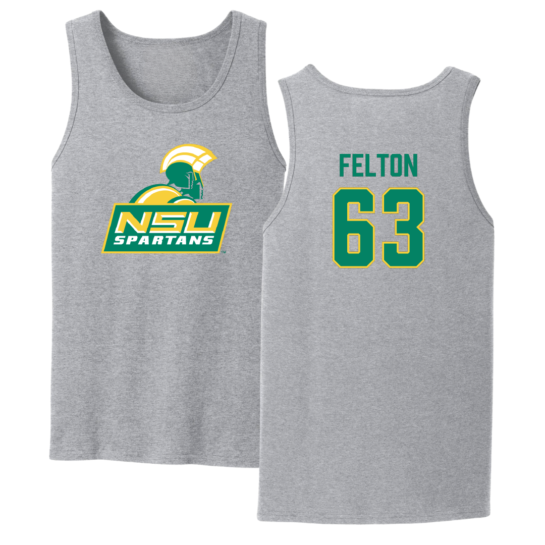 Norfolk State University Football Sport Gray Tank Top - #63 Marselle Felton