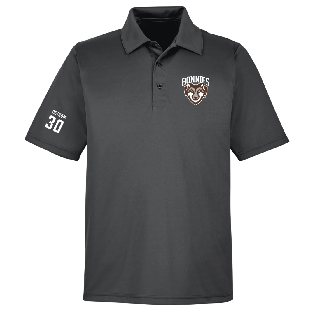 St. Bonaventure University Basketball (M) Dark Gray Polo - #30 Broek Ostrom