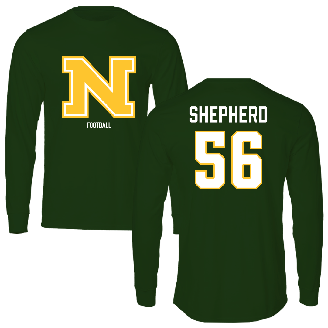 Northern Michigan University Football Forest Green Performance Long Sleeve - #56 Graycen Shepherd