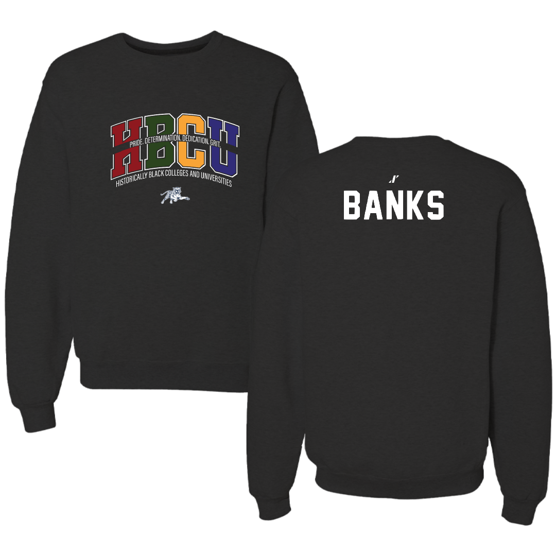 Jackson State University Cheer Black HBCU Crewneck - Jannifer Banks