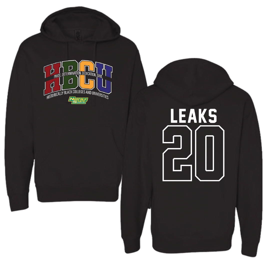Norfolk State University Basketball Black HBCU Hoodie - #20 Jordan Leaks