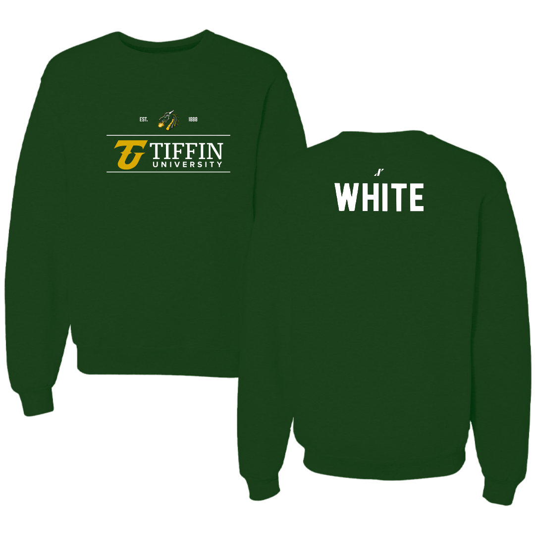 Tiffin University TF and XC Forest Green General Crewneck - Jaylen White