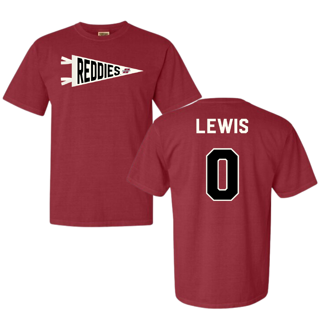 Henderson State University Football Crimson Pennant Comfort Colors Tee - #0 Gary Lewis