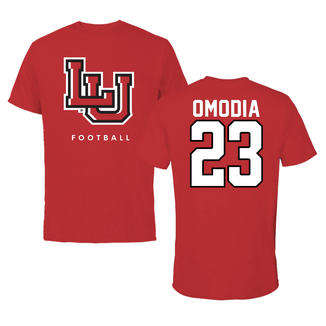 Lamar University Football Red Performance Tee - #23 Paul Omodia