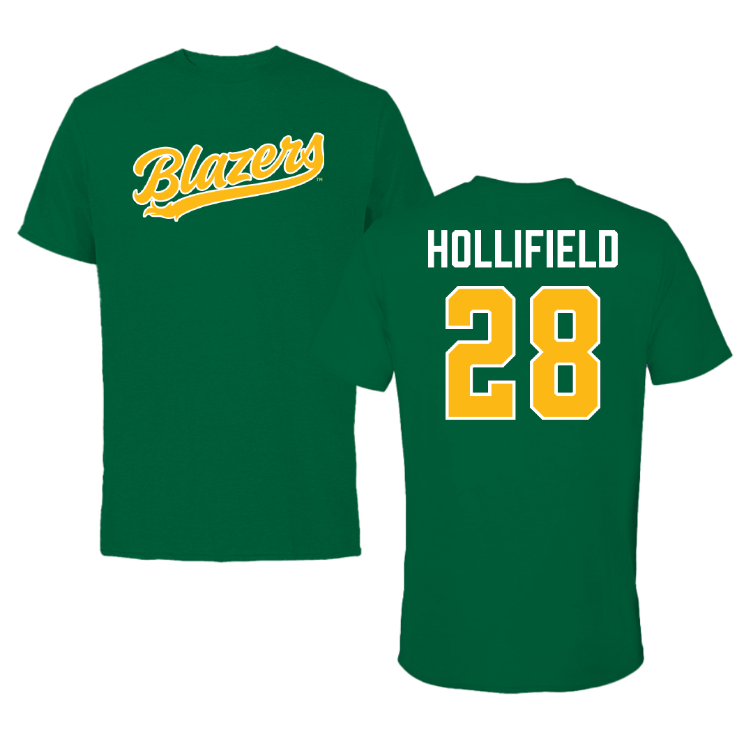 University of Alabama at Birmingham Baseball Green Performance Tee - #28 Nicholas Hollifield