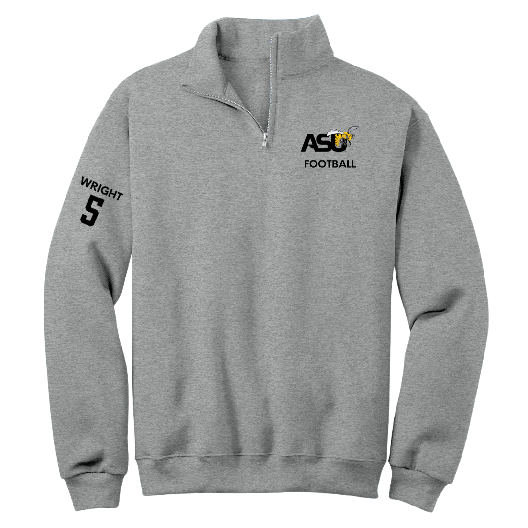 Alabama State University Football Sport Gray Quarter-Zip - #5 Taco Wright