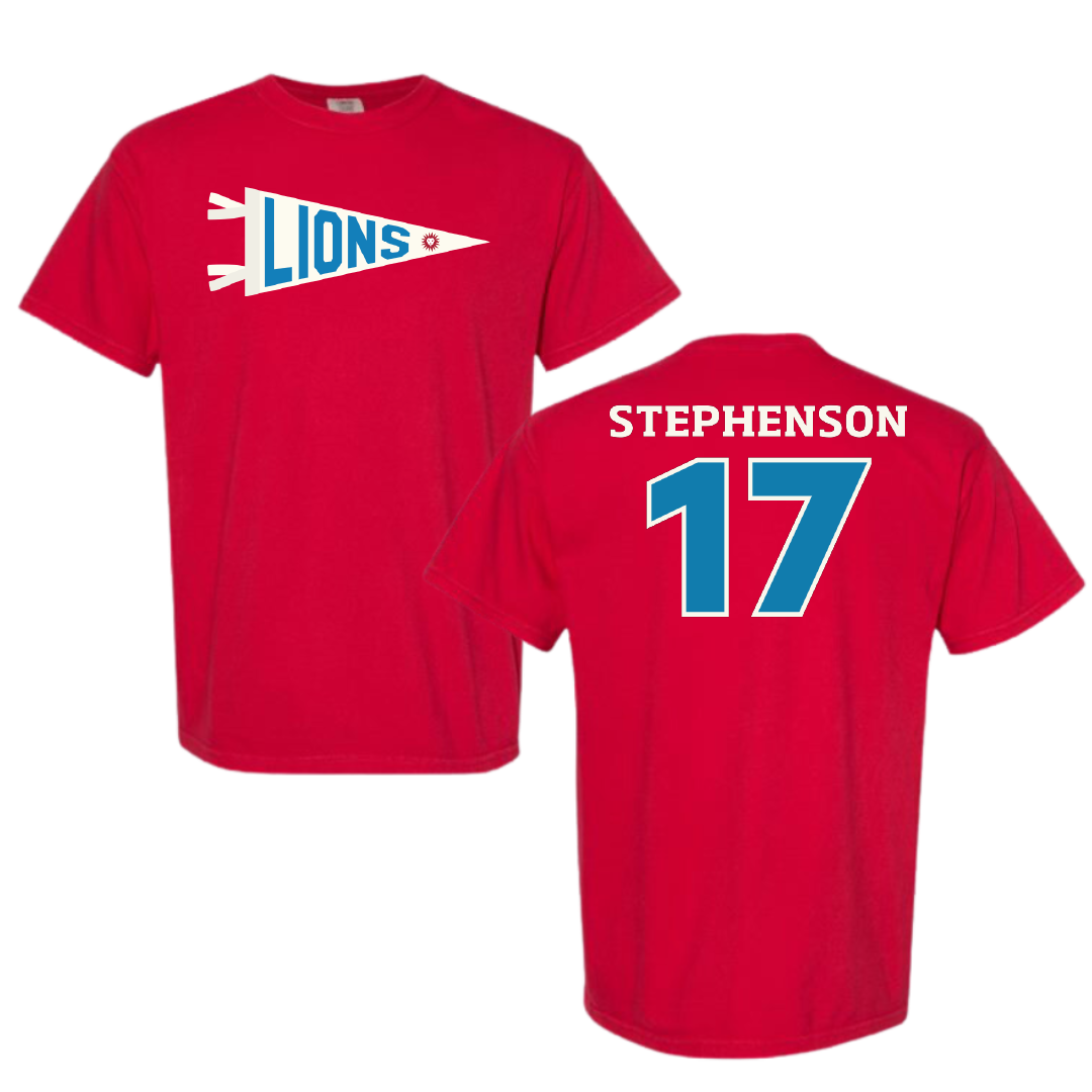 Loyola Marymount University Volleyball Red Pennant Comfort Colors Tee - #17 Sophie Stephenson