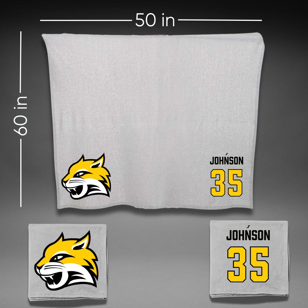 Wayne State College (Nebraska) Football Gray Blanket - #35 Luke Johnson