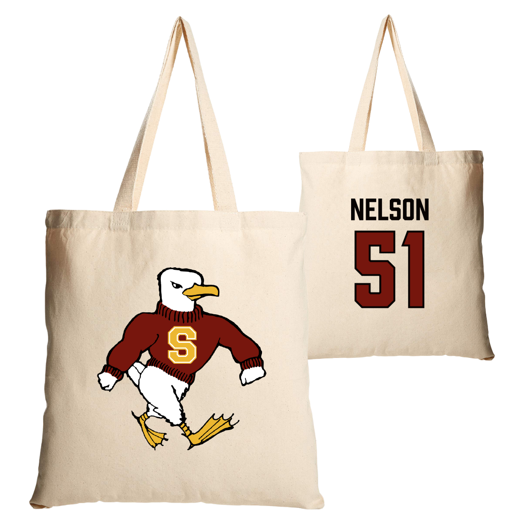 Salisbury University Football Tan Canvas Tote Bag - #51 Matt Nelson