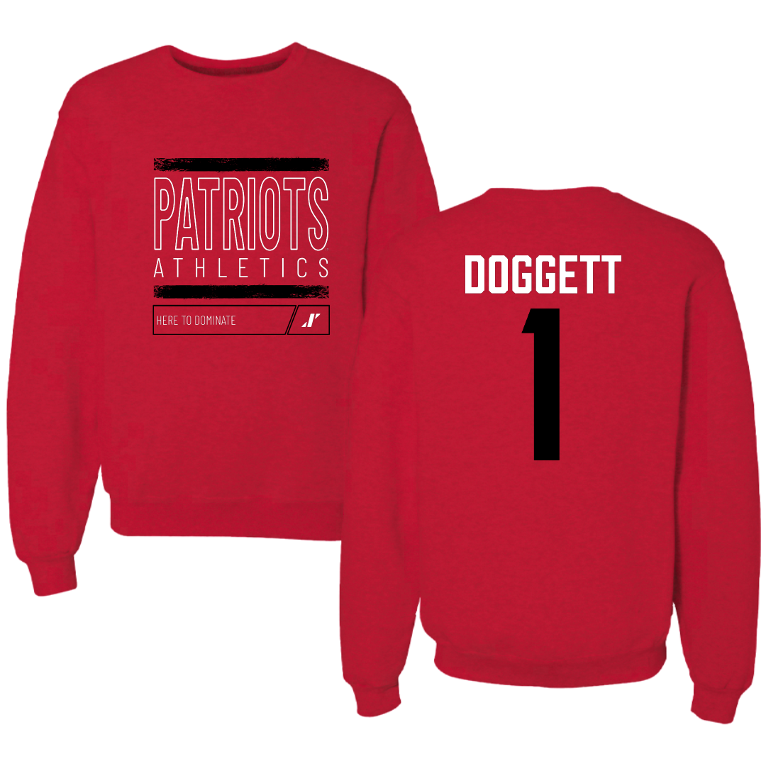 Dallas Baptist University Volleyball Red Dominate Crewneck - #1 Daylee Doggett