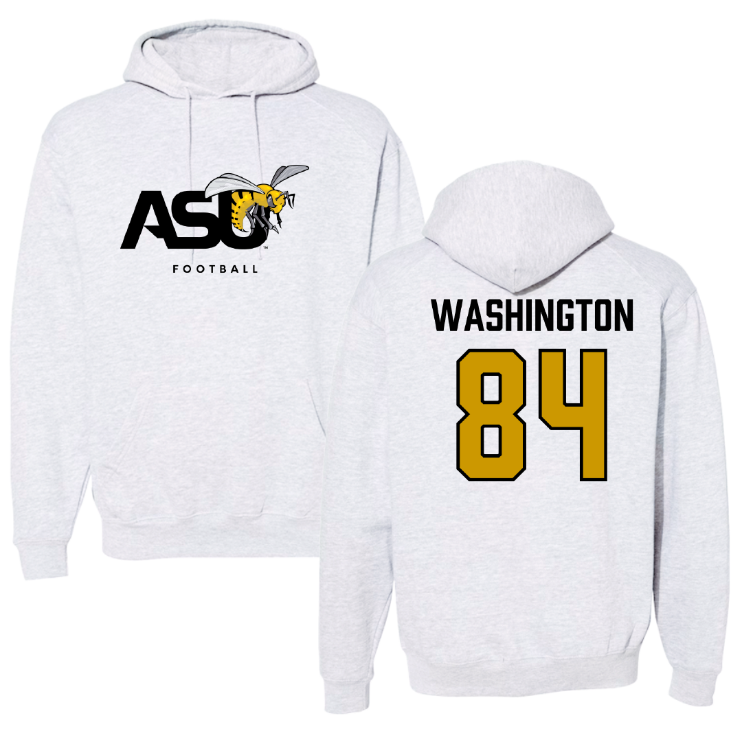 Alabama State University Football Gray Hoodie - #84 Joshua Washington