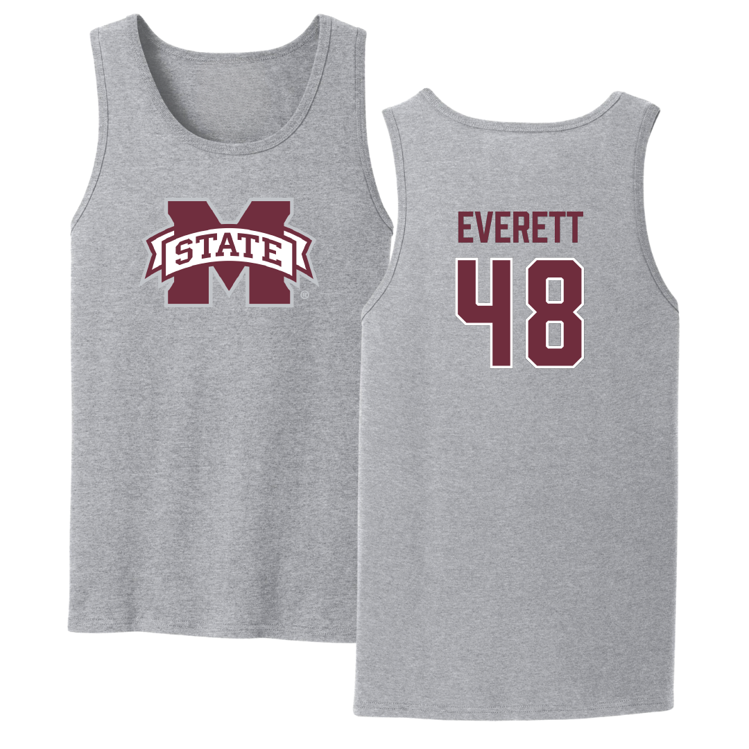 Mississippi State University Softball Sport Gray Tank Top - #48 Delainey Everett