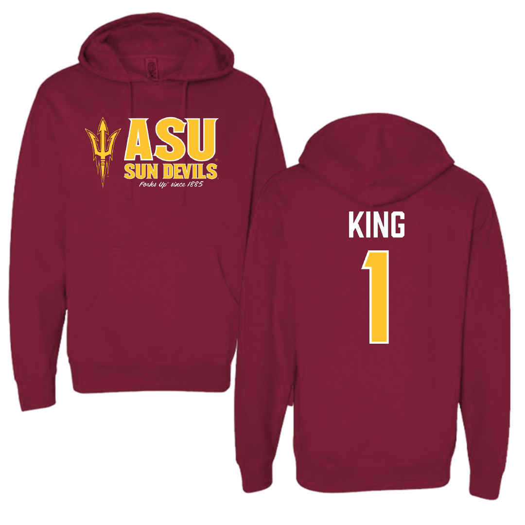 Arizona State University Baseball Maroon General Hoodie - #1 Matt King