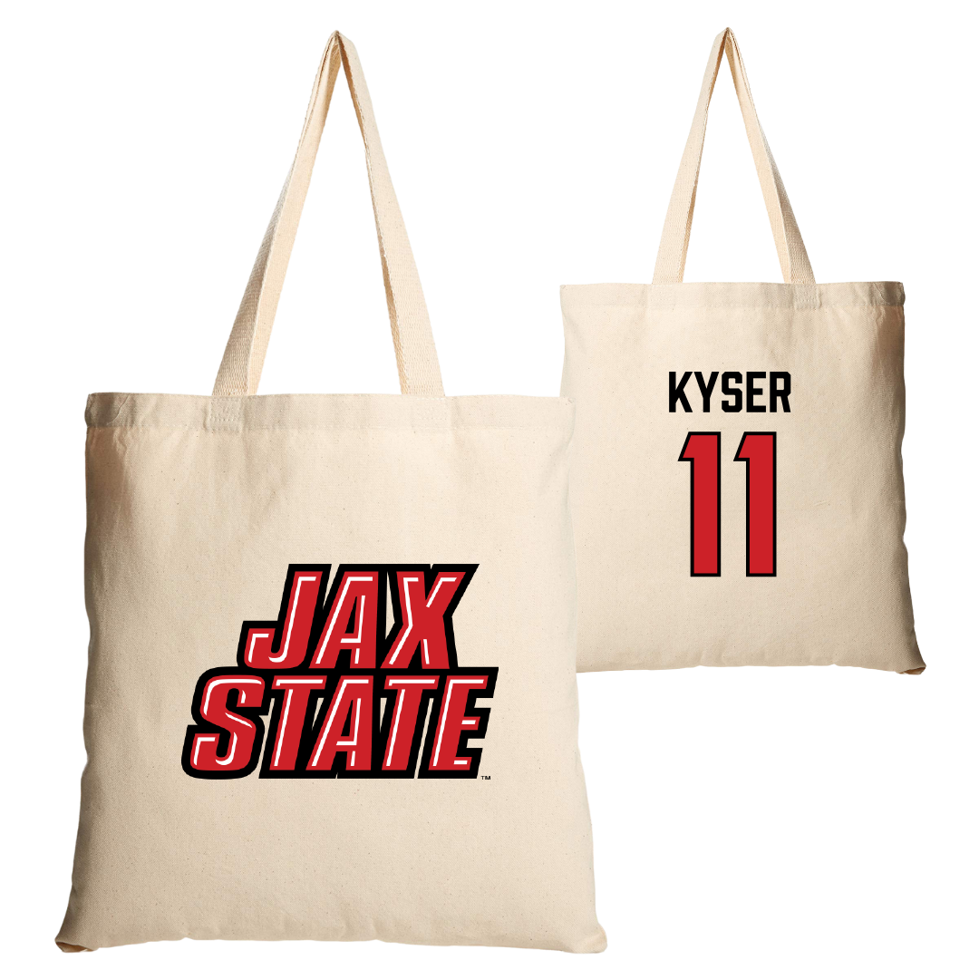 Jacksonville State University Softball Tan Canvas Tote Bag - #11 Makalyn Kyser