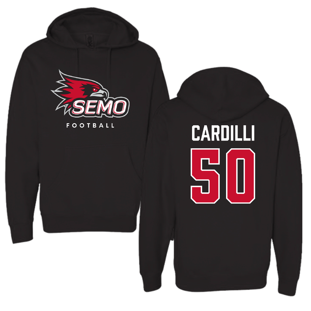 Southeast Missouri State University Football Black Hoodie - #50 Mike Cardilli