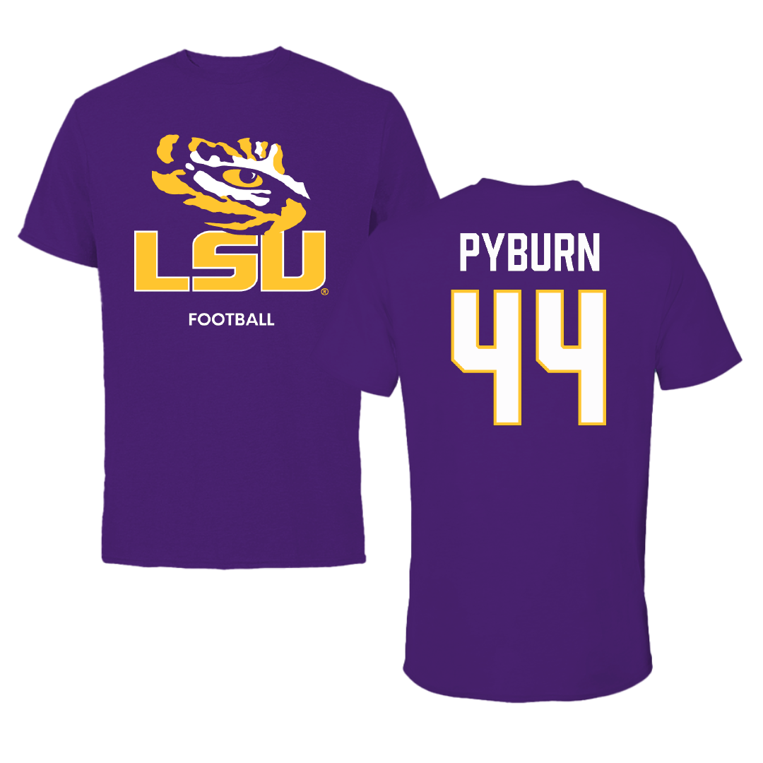 Louisiana State University Football Purple Performance Tee - #44 Jack Pyburn