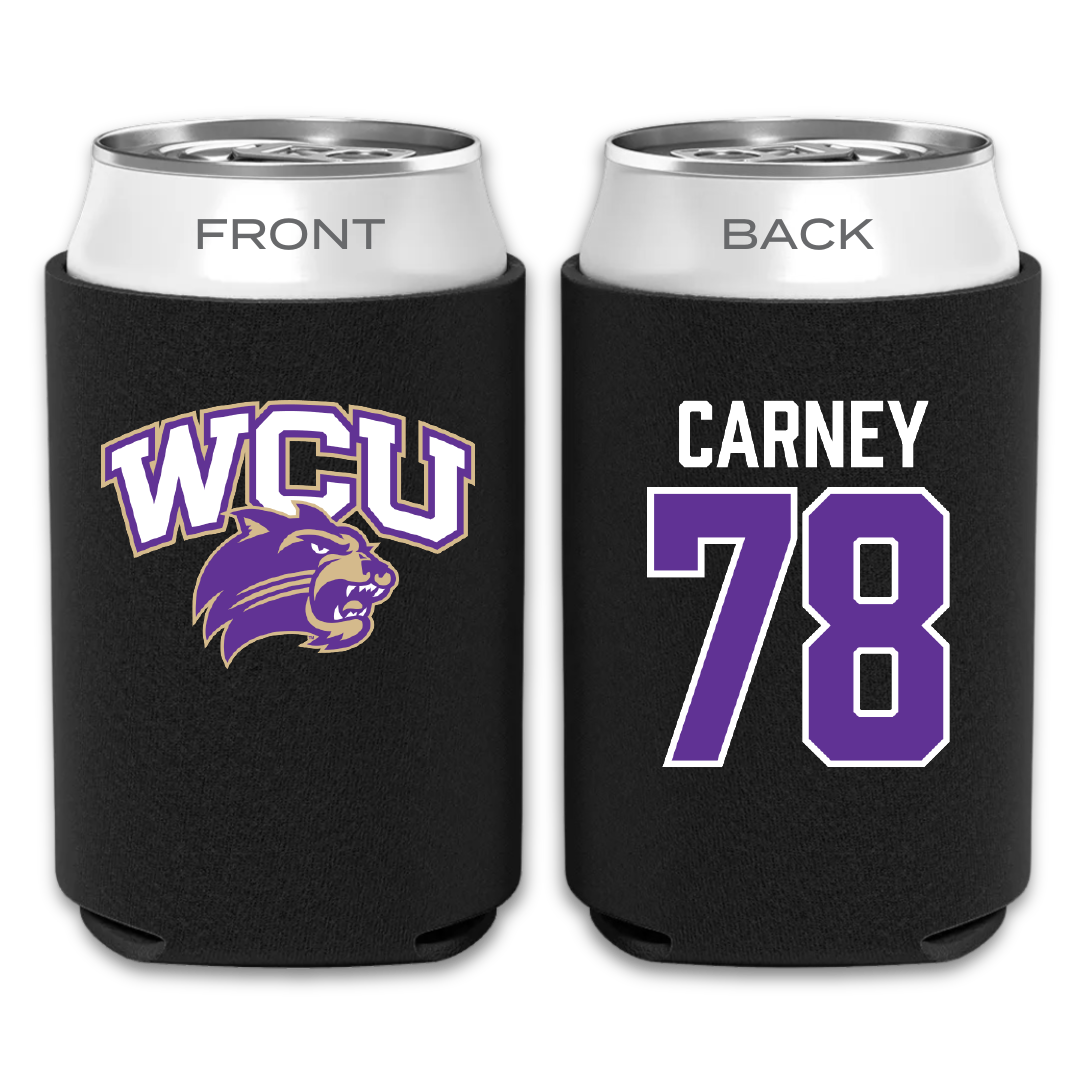 Western Carolina University Football Black Can Cooler - #78 Evan Carney