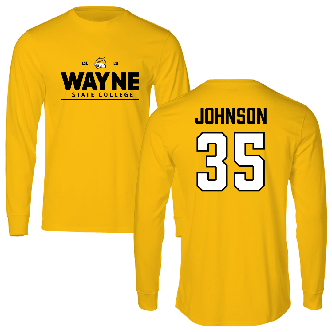 Wayne State College (Nebraska) Football Gold General Long Sleeve - #35 Luke Johnson