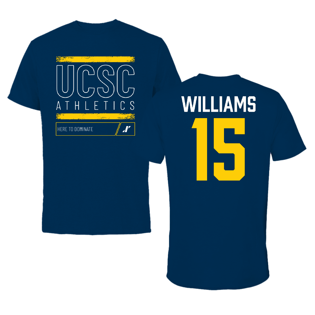 University of California-Santa Cruz Volleyball Navy Dominate Tee - #15 Ryan Williams