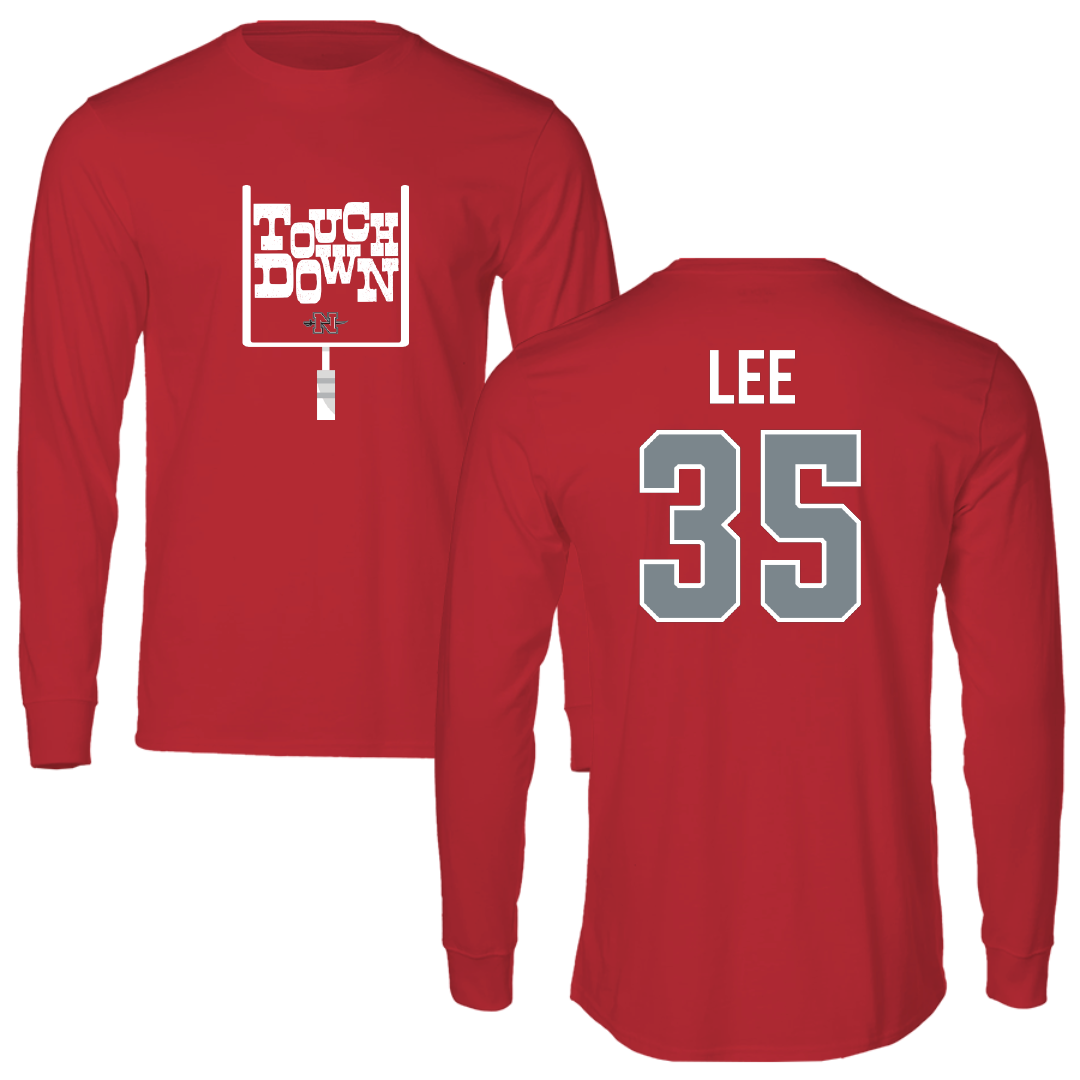 Nicholls State University Football Red Touchdown Performance Long Sleeve - #35 Ethan Lee