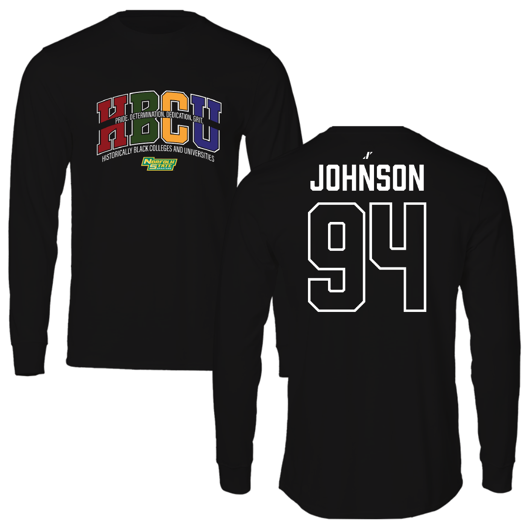 Norfolk State University Football Black HBCU Long Sleeve - #94 Tyler Johnson