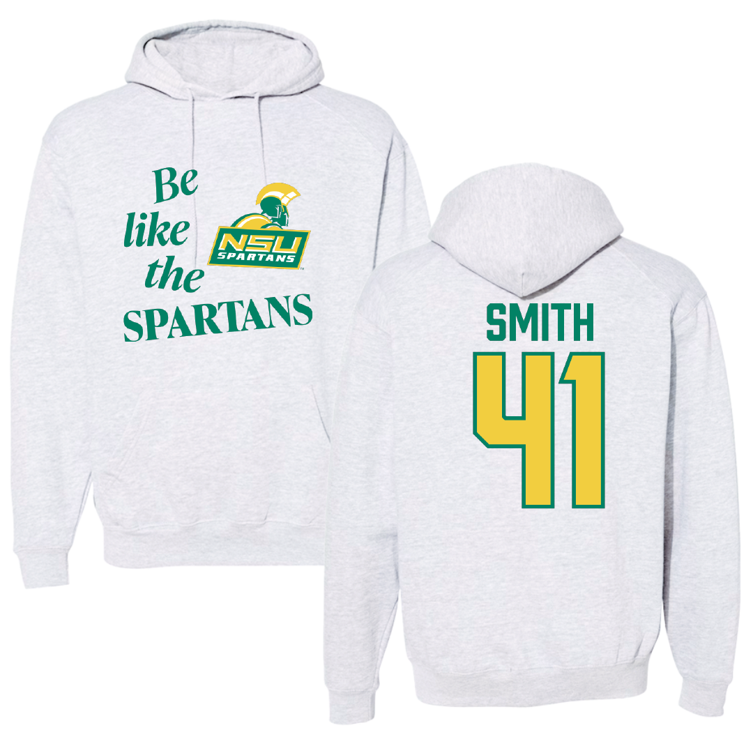 Norfolk State University Football Light Gray Be Like Us Hoodie - #41 Jayden Smith