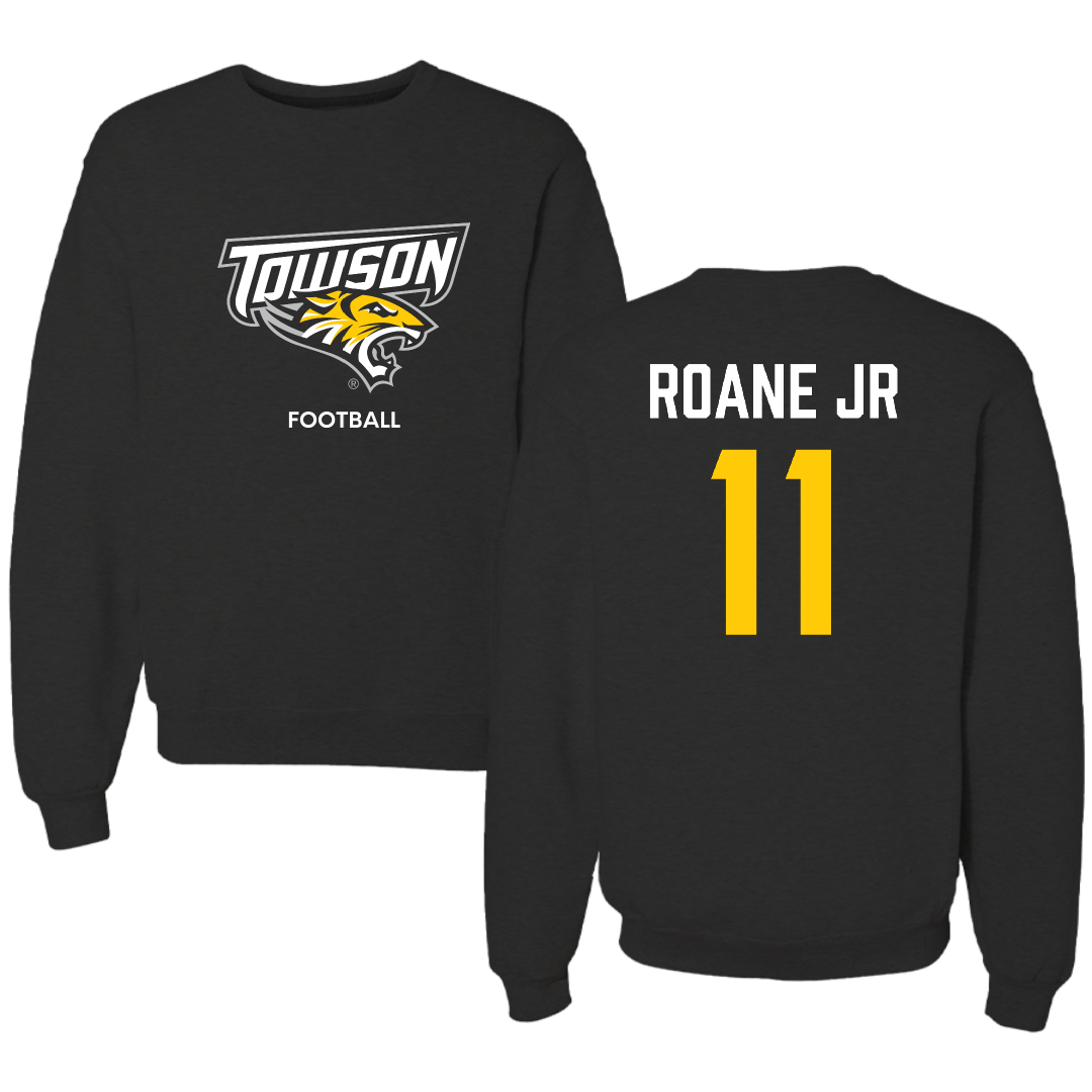 Towson University Football Black Crewneck - #11 Rodney Roane Jr