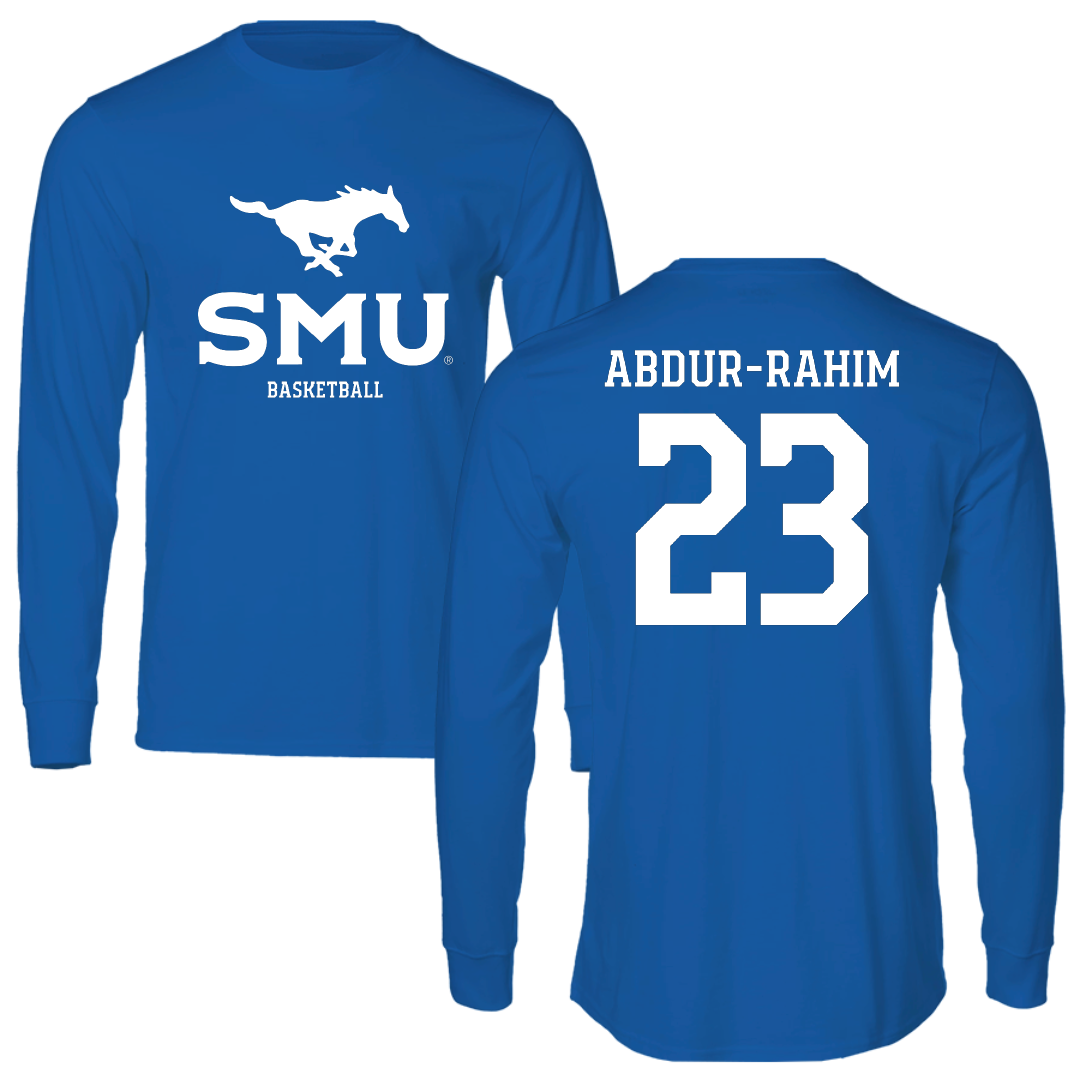 Southern Methodist University Basketball (W) Blue Mascot Long Sleeve - #23 Amirah Abdur-Rahim