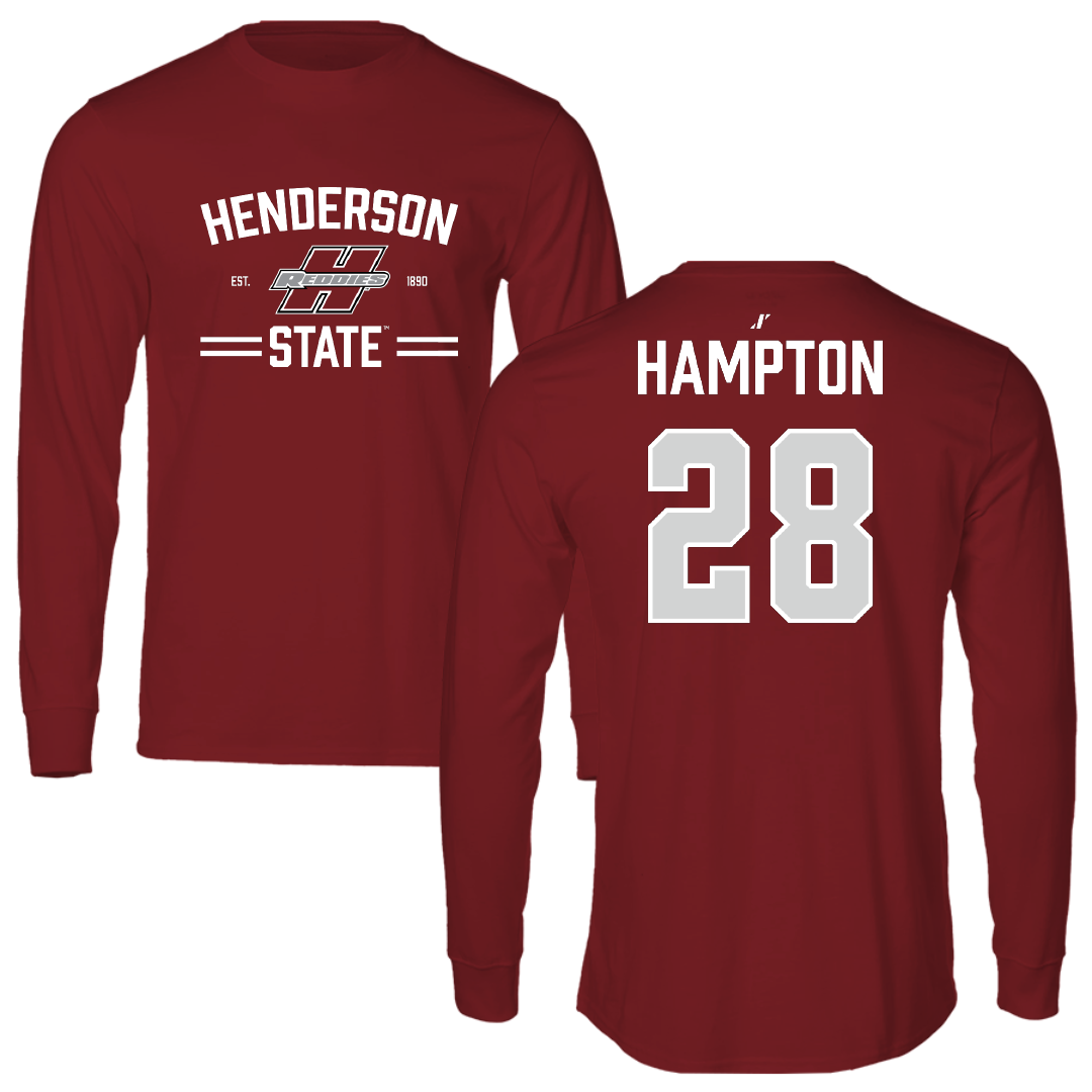 Henderson State University Football Cardinal General Long Sleeve - #28 Terrance Hampton