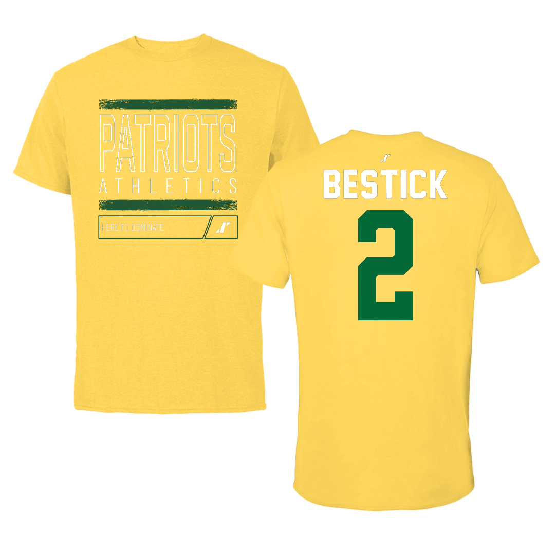 George Mason University Lacrosse Yellow Dominate Tee - #2 Kaitlyn Bestick