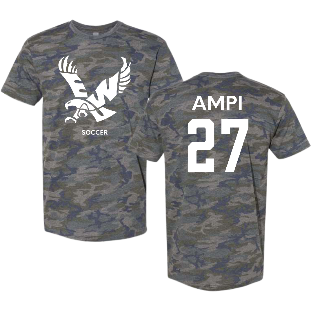 Eastern Washington University Soccer (W) Vintage Camo Tee - #27 Ryanne Ampi