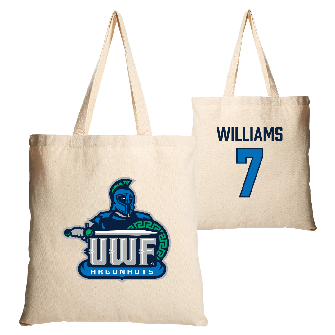 University of West Florida Football Tan Canvas Tote Bag - #7 Justice Williams
