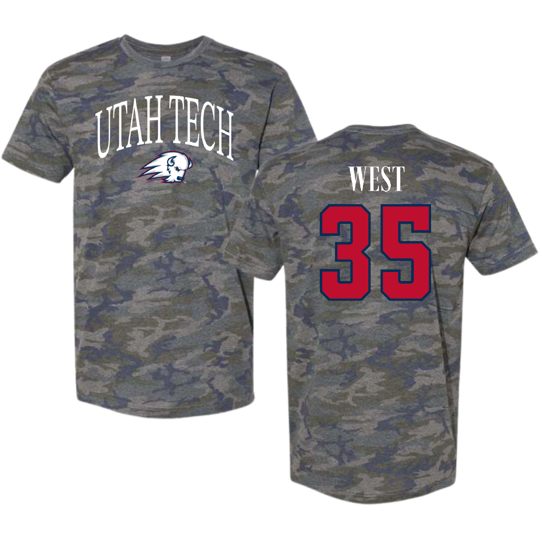 Utah Tech University Baseball Vintage Camo Tee - #35 Dakoda West