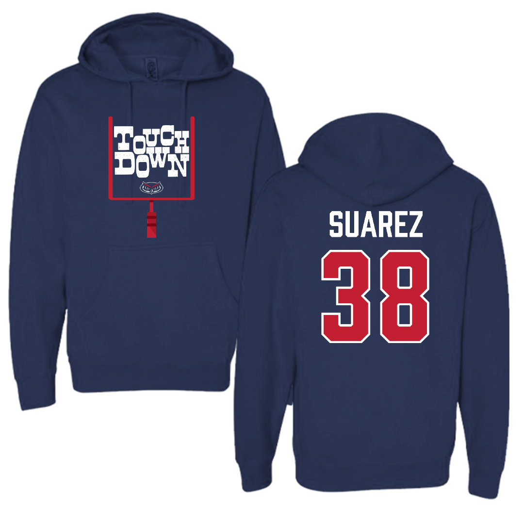 Florida Atlantic University Football Navy Touchdown Hoodie - #38 Morgan Suarez