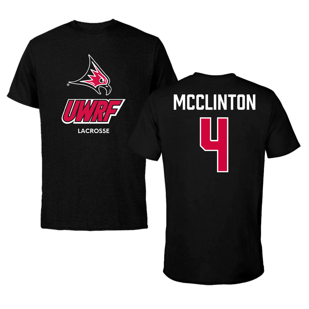 University of Wisconsin-River Falls Lacrosse (W) Black Tee - #4 Aliviah McClinton