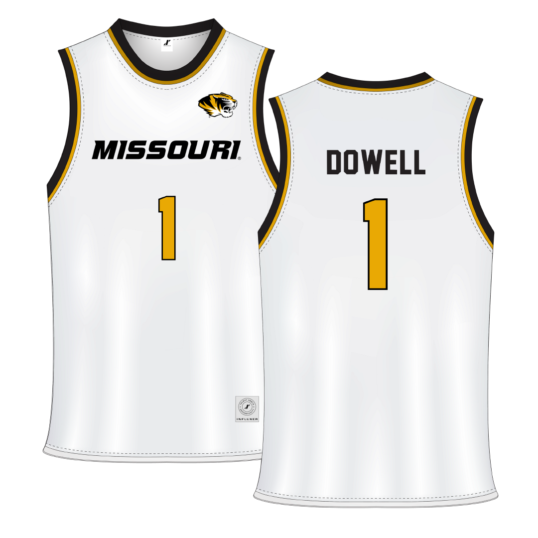 University of Missouri White Basketball Jersey - #1 Shannon Dowell