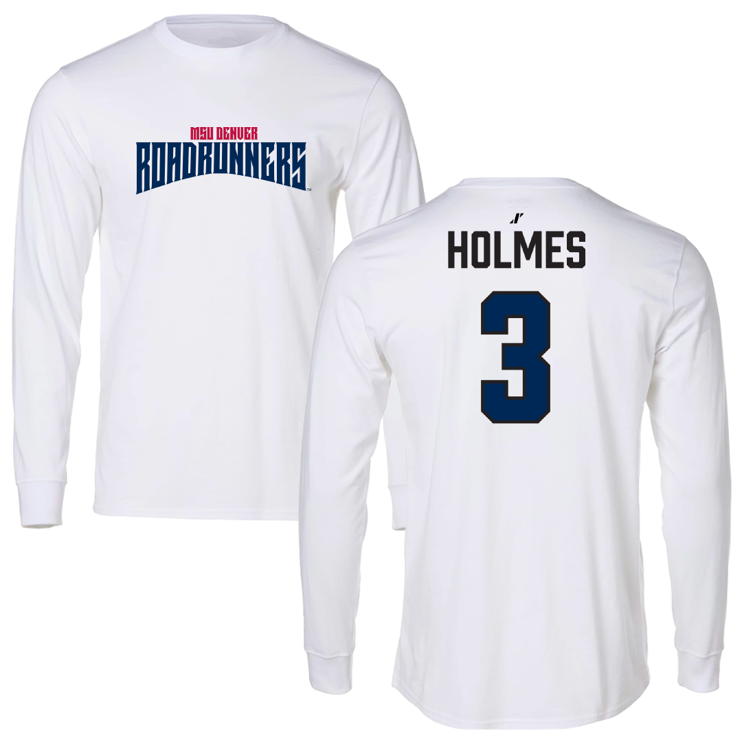 Metropolitan State University of Denver Basketball White Classic Long Sleeve - #3 Caden Holmes