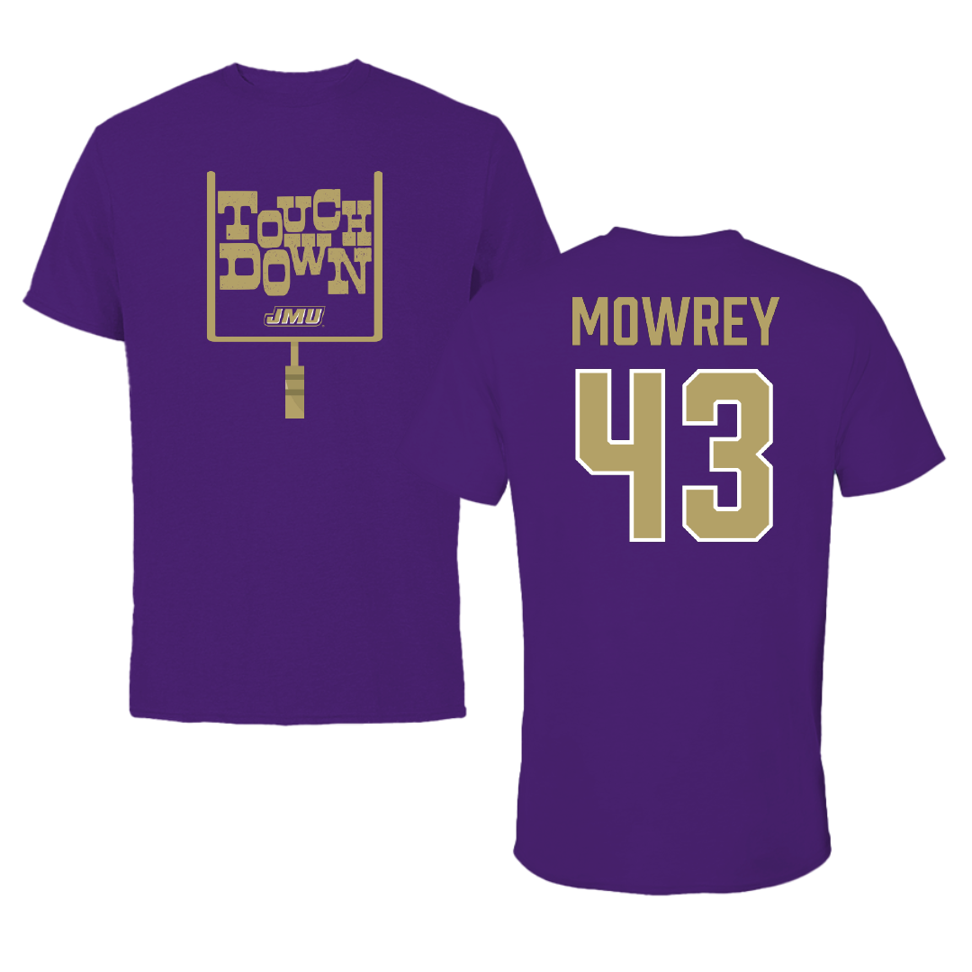 James Madison University Football Purple Touchdown Tee - #43 Jack Mowrey