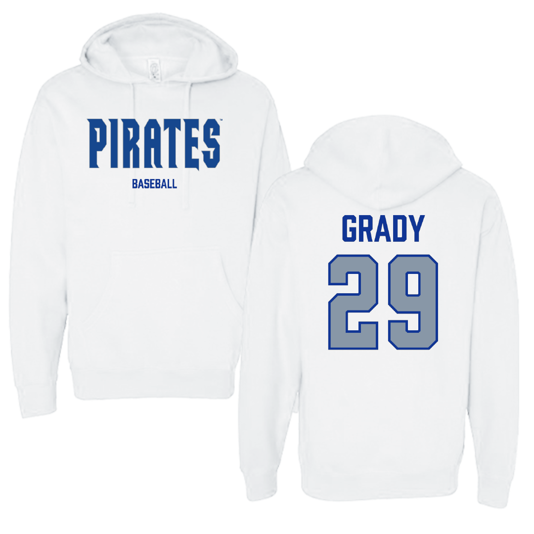 Seton Hall University Baseball White Hoodie - #29 Shea Grady