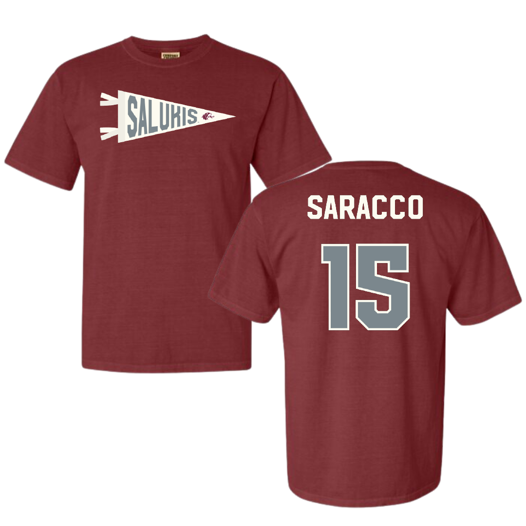 Southern Illinois University at Carbondale Basketball Maroon Pennant Comfort Colors Tee - #15 Madisyn Saracco