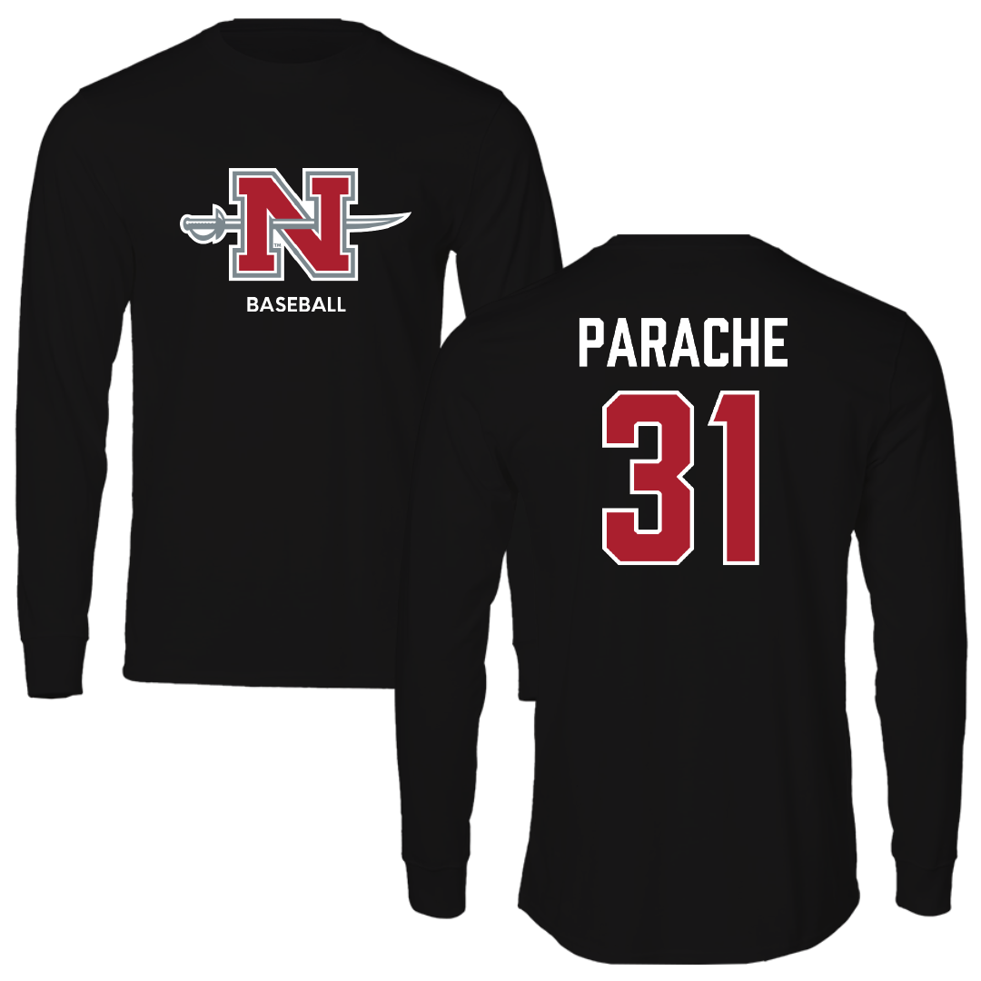 Nicholls State University Baseball Black Mascot Performance Long Sleeve - #31 Nuno Parache