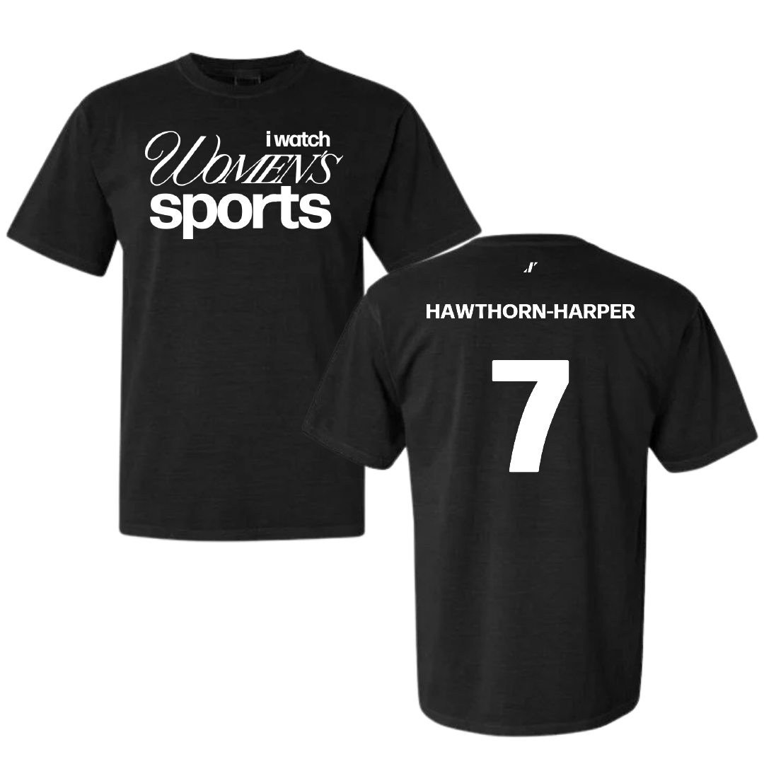 Jackson State University Soccer Black WHM Comfort Colors Tee - #7 Ryanne Hawthorn-Harper