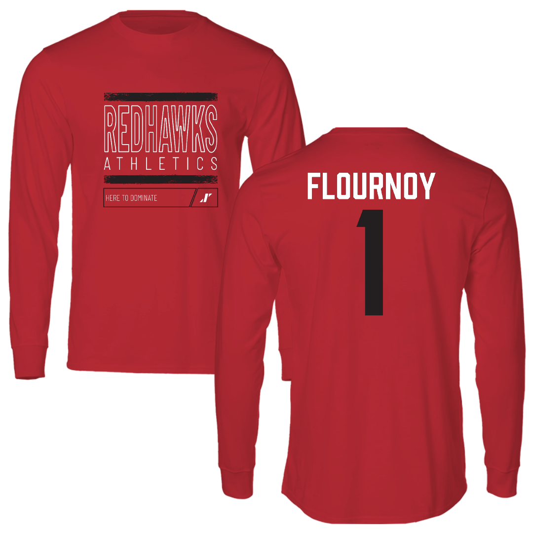 Southeast Missouri State University Football Red Dominate Performance Long Sleeve - #1 Ryan Flournoy